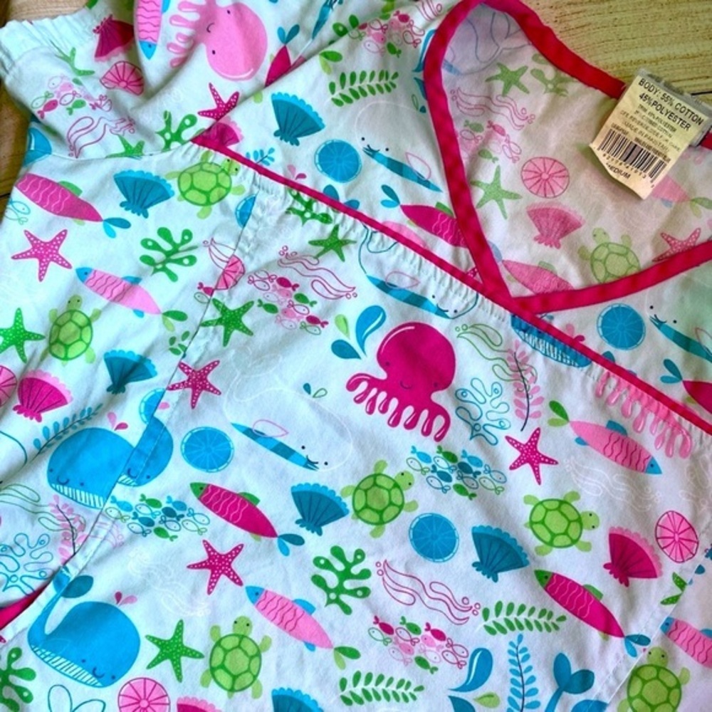 UA Scrubs Whales and Friends Scrub Top